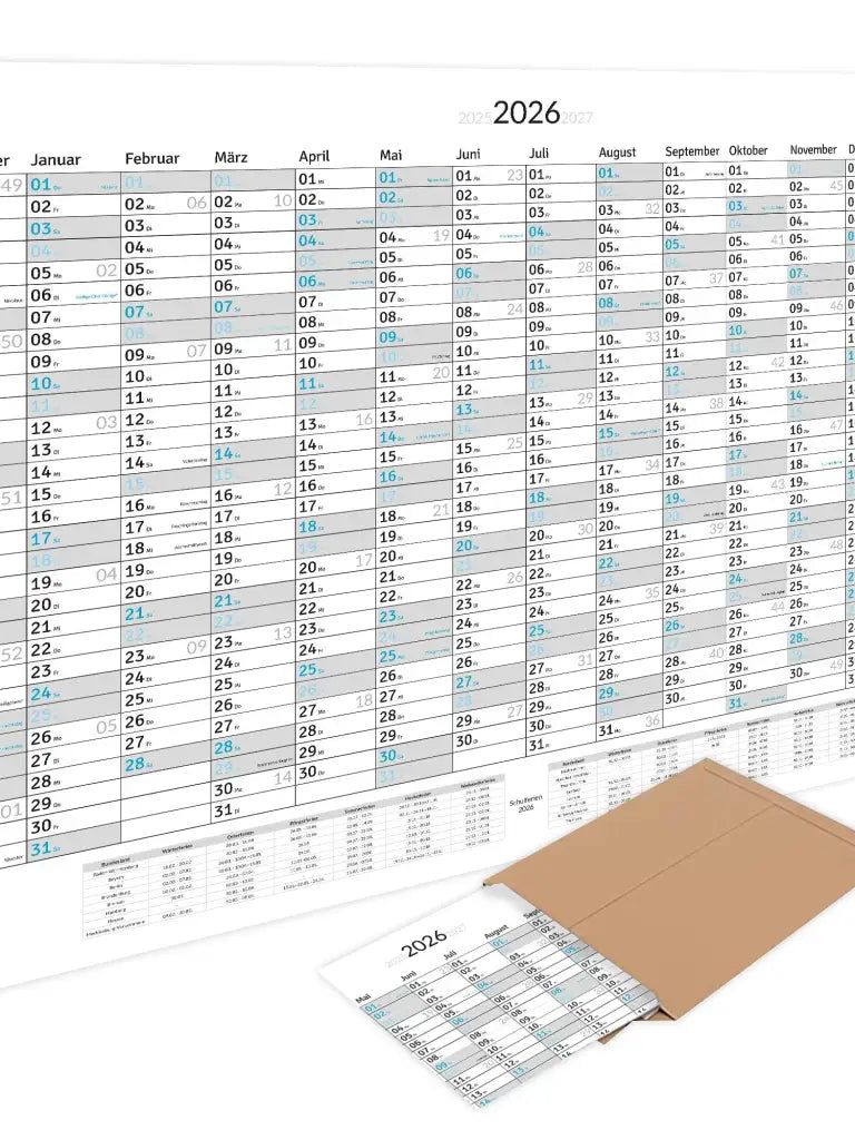 XXL Jahreskalender 2026 – Wandkalender 100x70cm - Querformat