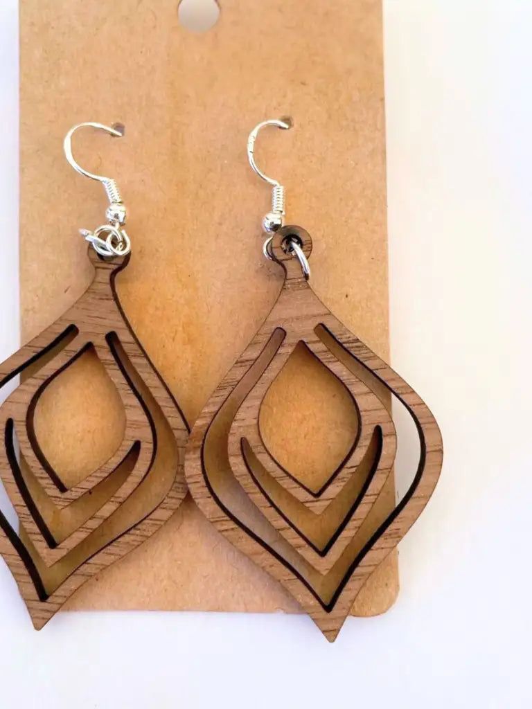 Ohrringe Flammenfeder Handgefertigter Ohrschmuck