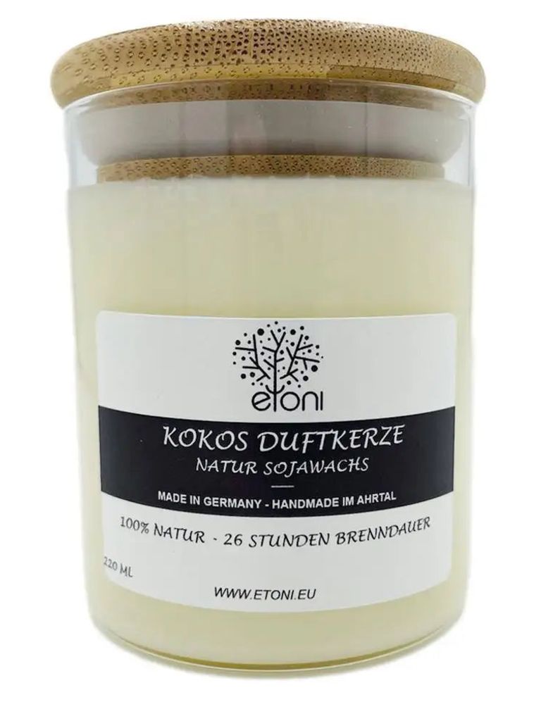 Duftkerze in Bambusglas aus Bio Sojawachs und naturreinen ätherischen Öl Kerzen