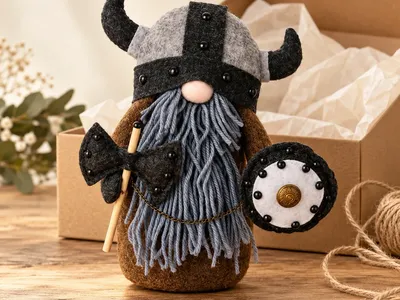 Vorschau: Grimm Graubart vor einer Geschenkschachtel mit Seidenpapier